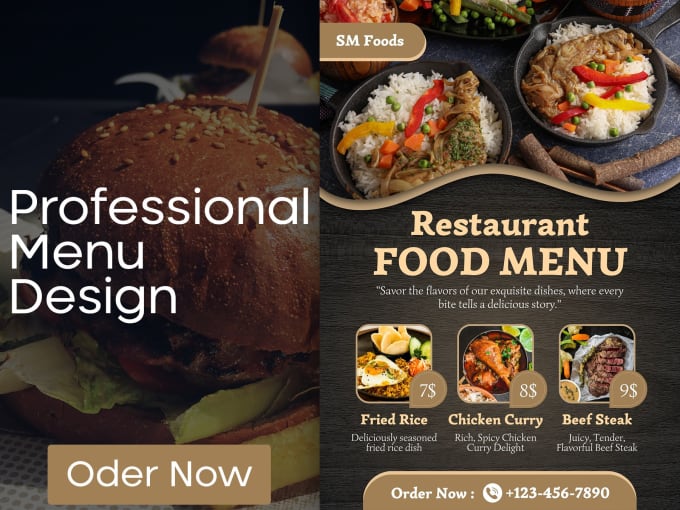 Gig Preview - Design a unique and eye catchy restaurant menu card