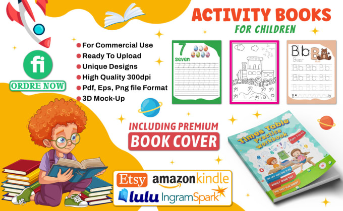 Gig Preview - Craft engaging adult and kids activity books with stunning covers