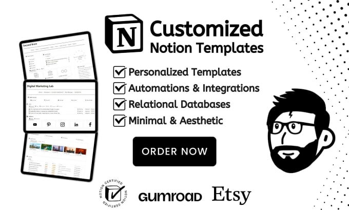 Gig Preview - Build an advanced notion template tailored to your needs