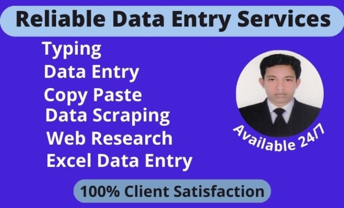 Gig Preview - Be your best data entry, web research and copy paste specialist