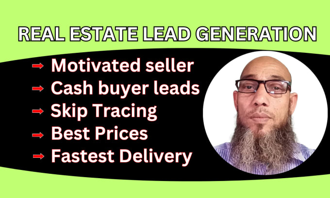 Gig Preview - Be motivated seller real estate leads  and scrip tracing