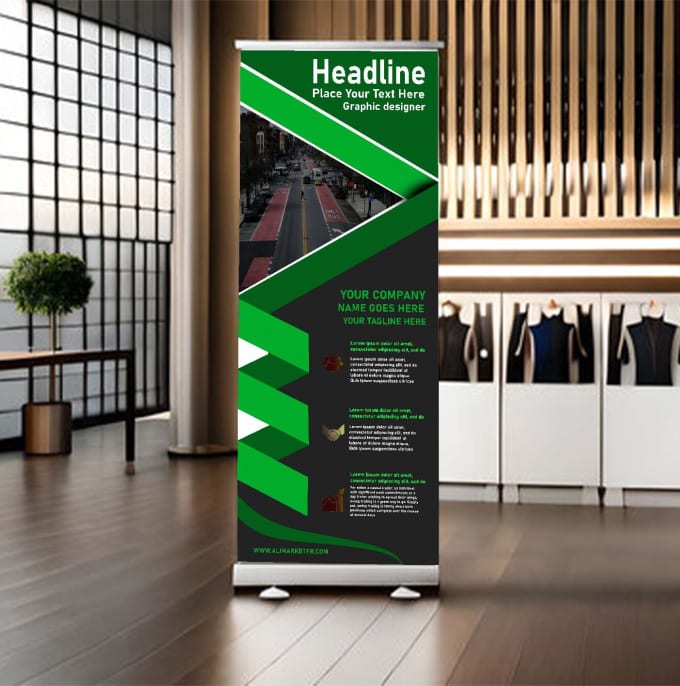 Gig Preview - Modern stand banner retractable, roll up banner, x stand