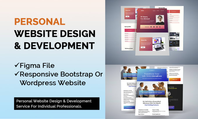 Gig Preview - Design and develop responsive personal website for you