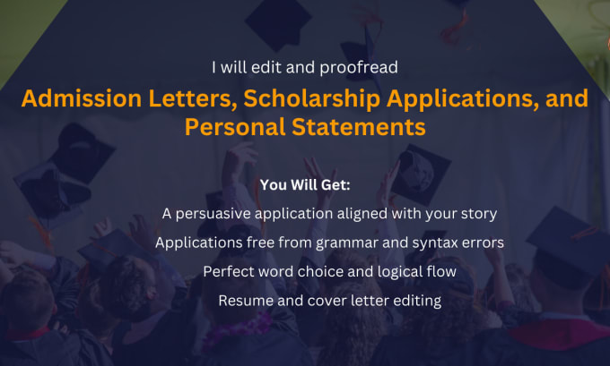 Gig Preview - Edit scholarship applications and personal statements