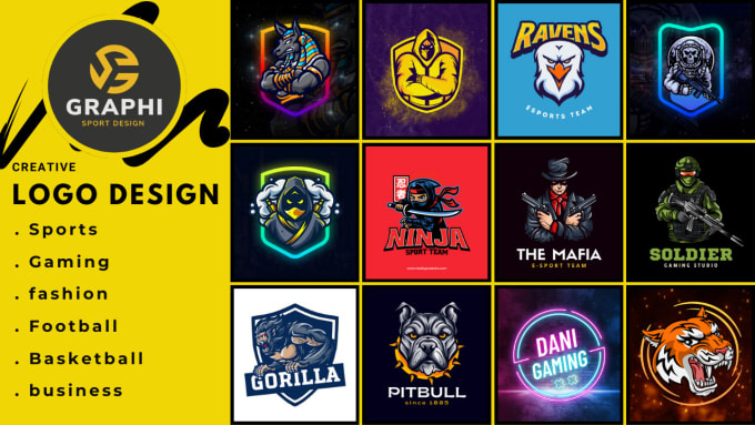 Gig Preview - Do gaming mascot sports logo design and business