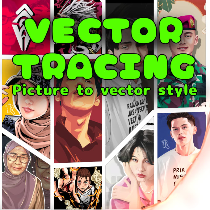 Gig Preview - Create a vector tracing portrait from your photo