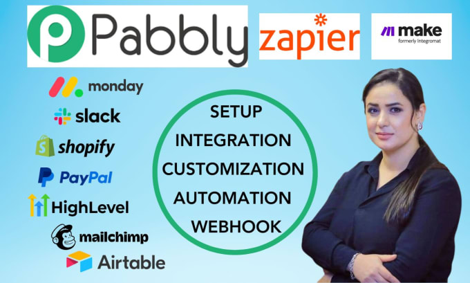 Gig Preview - Setup pabbly connect zapier integration integromat CRM automation webhook expert