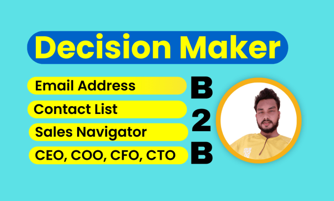 Gig Preview - Do decision maker, c level b2b email list sourcing, linkedin management