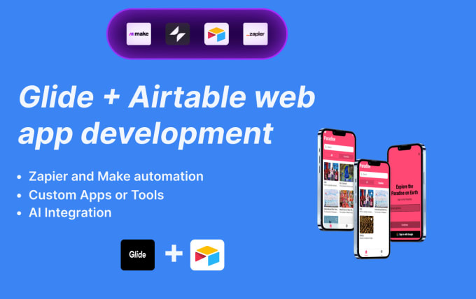 Gig Preview - Develop mobile apps with glide, airtable, and google sheets