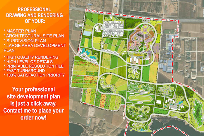 Gig Preview - Draw and render master plan and site plan for commercial