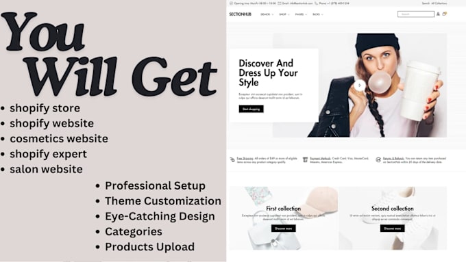 Gig Preview - Create shopify store, beauty contouring or skin care website, cosmetic store