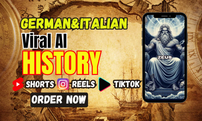 Gig Preview - Create ai history shorts in german and italian languages