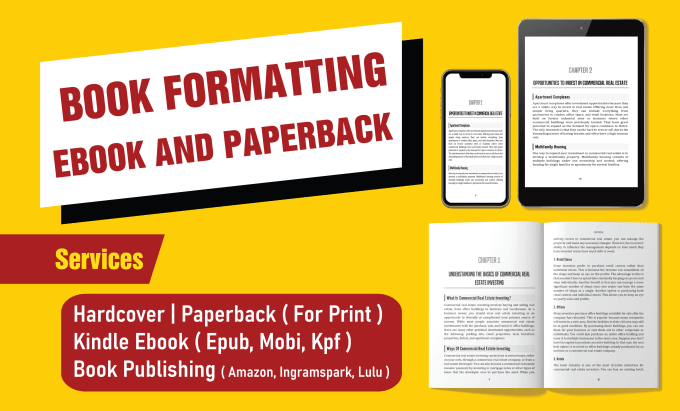 Gig Preview - Do book formatting, ebook formattng, KDP formatting and paperback formatting