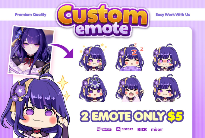 Gig Preview - Create hot sale custom twitch emotes design for kick, youtube, discord