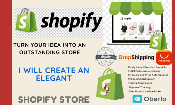 Gig Preview - Build an automated dropshipping shopify store shopify website