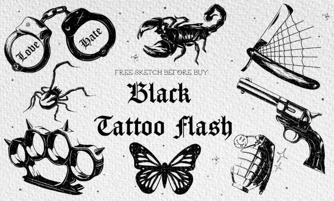 Gig Preview - Draw custom stencil flash tattoo in 24 hours