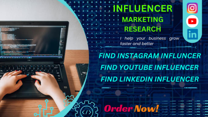 Gig Preview - Find linkedin,instagram,youtube influencer research and marketing for your brand