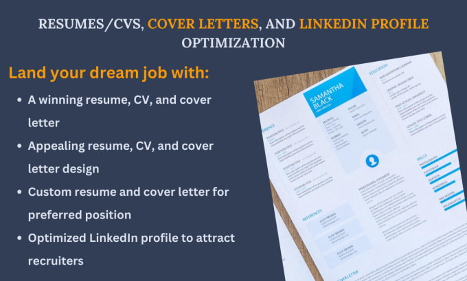 Gig Preview - Write resumes, cvs, cover letters, and linkedin profiles