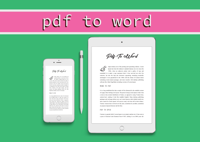 Gig Preview - Convert the pdf to word for your ebook publishing