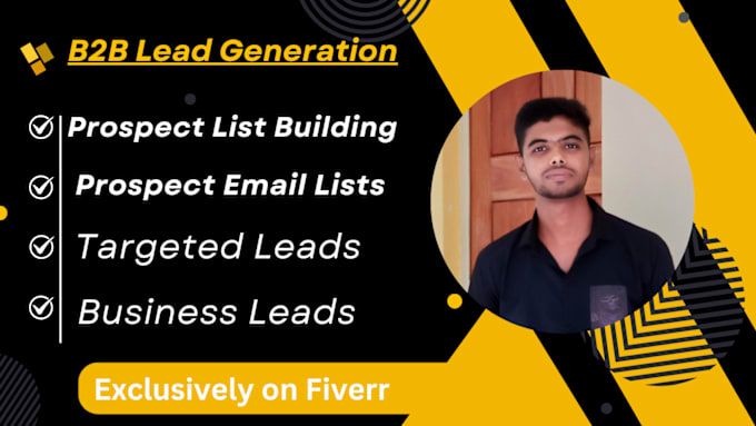 Gig Preview - B2b lead generation, data entry and find valid email address