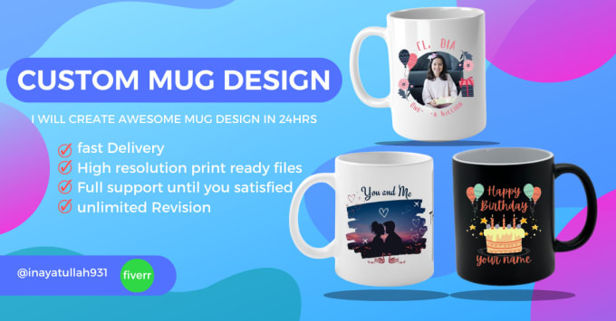 Gig Preview - Do create a custom graphics for coffee mug or cup design