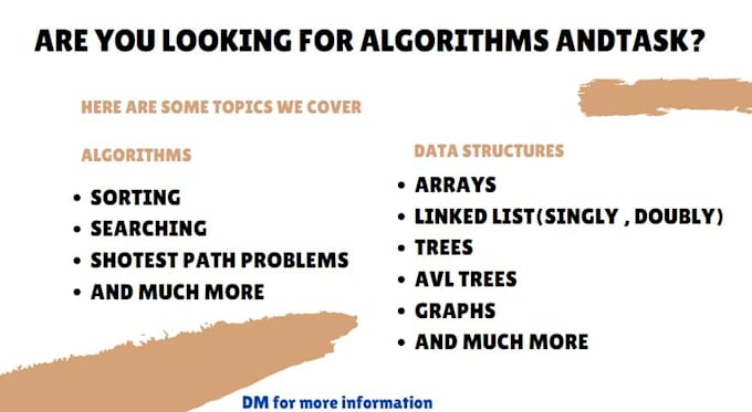 Gig Preview - Do data structures and algorithms tasks projects