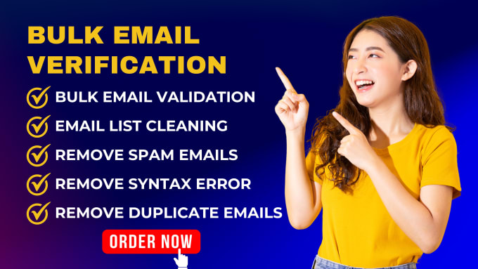 Gig Preview - Provide bulk email verification, validation, cleanup and error remove services