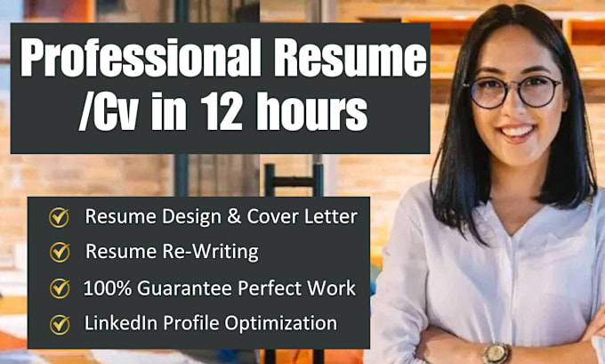 Gig Preview - Deliver 12 hours professional resume maker and tech cv writing services