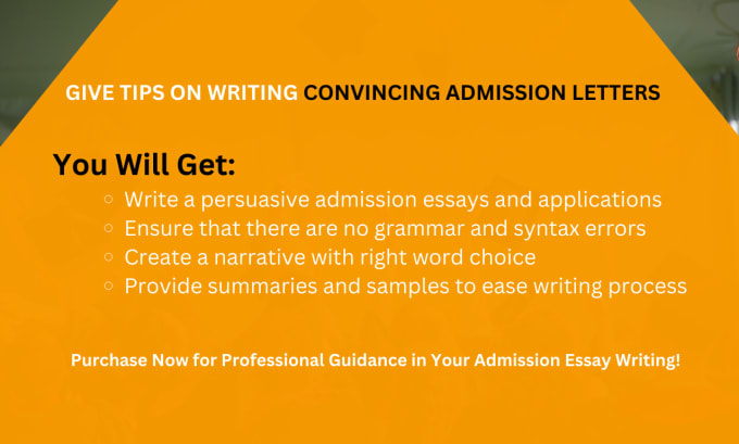 Gig Preview - Provide help on writing admission essays