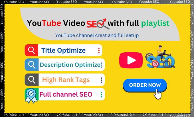 Gig Preview - Optimize youtube video SEO with full playlist