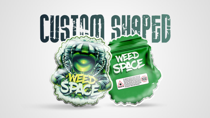 Gig Preview - Design custom shaped, die cut weed packs, mylar bag, pouches