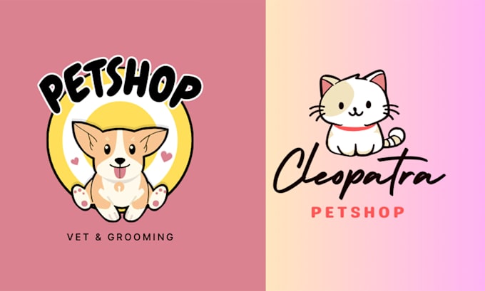 Gig Preview - Design cute logo for kids, kick, shop, pets, app, games, animals