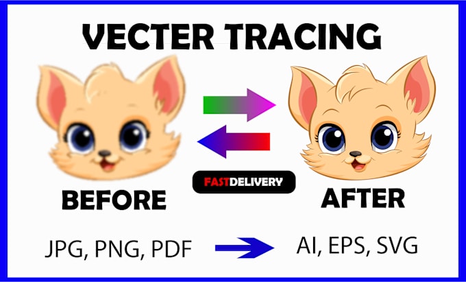 Gig Preview - Vector tracing, trace, redraw, convert logo to vector