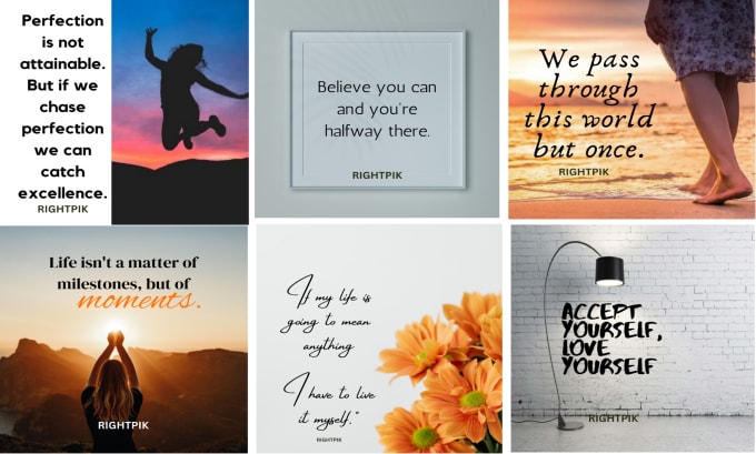 Gig Preview - Design 500 inspirational, business, motivational quotes for instagram