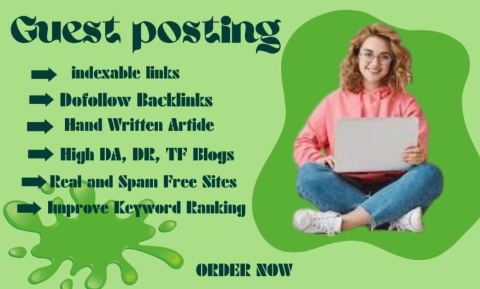 Gig Preview - Seo guest post do follow high quality backlinks on high traffic website