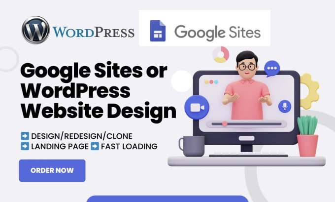 Gig Preview - Design google sites, wordpress website design and develop wordpress landing page