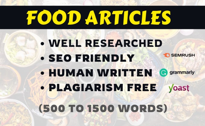 Gig Preview - Write food blog posts, SEO food articles or site content