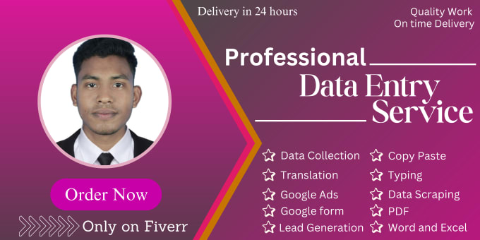 Gig Preview - Do data entry, data collection, copy paste, typing, PDF conversion