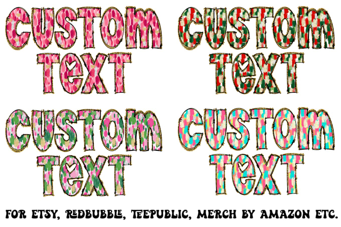 Gig Preview - Make brush stroke custom text designs for valentines day, christmas, etc png