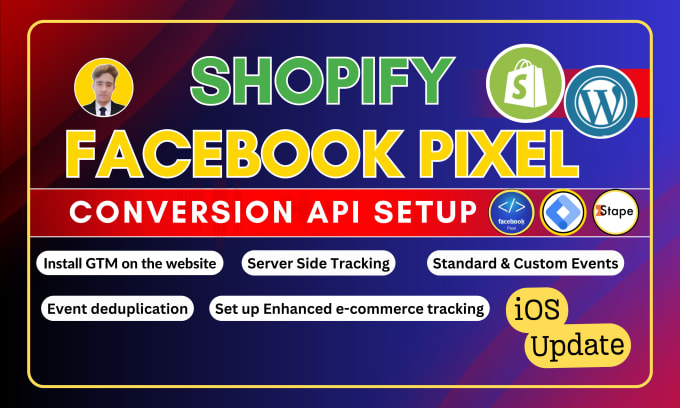 Gig Preview - Set up facebook pixel conversion API for ecommerce tracking