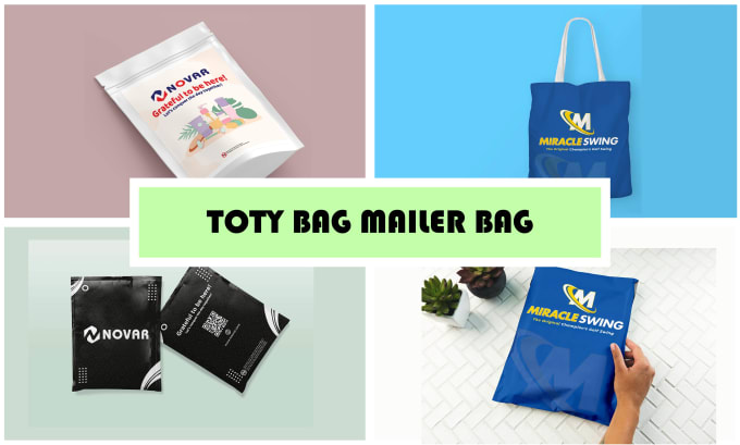 Gig Preview - Design poly mailer bubble mailer tote bag