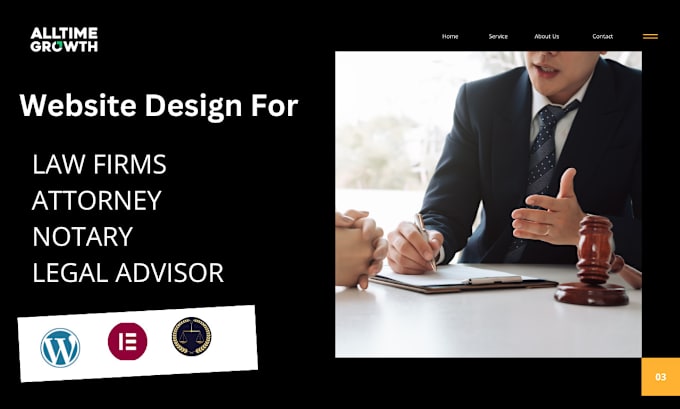 Gig Preview - Design attorney, lawyer, law firm website in wordpress