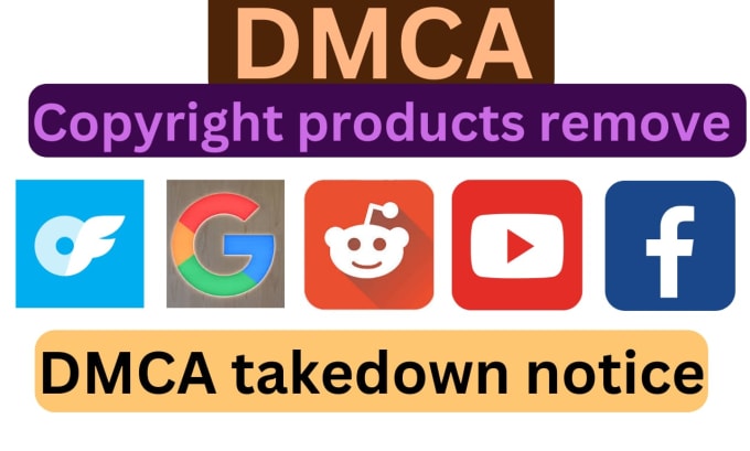 Gig Preview - Report and remove content on shopify, google, reddit, youtube, facebook by dmca