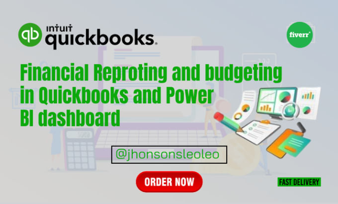 Gig Preview - Do financials reporting and budgeting in quickbooks and power bi dashboard