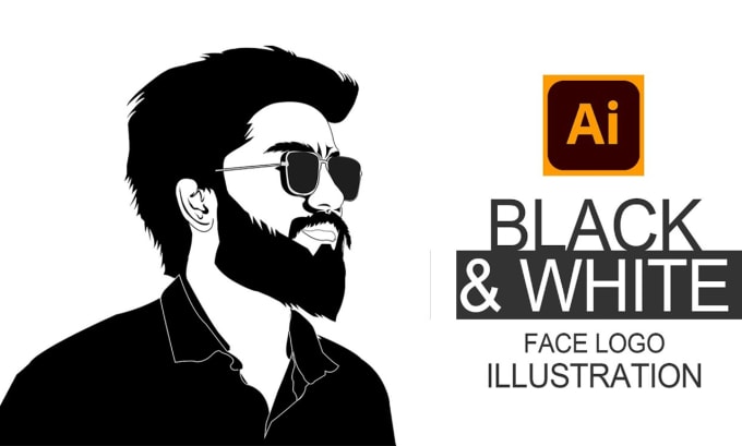 Gig Preview - Do stunning black and white vector portraits and face logo