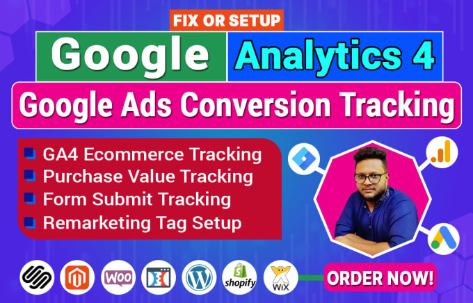 Gig Preview - Setup google analytics 4 for shopify conversion tracking, ga4 ecommerce tracking