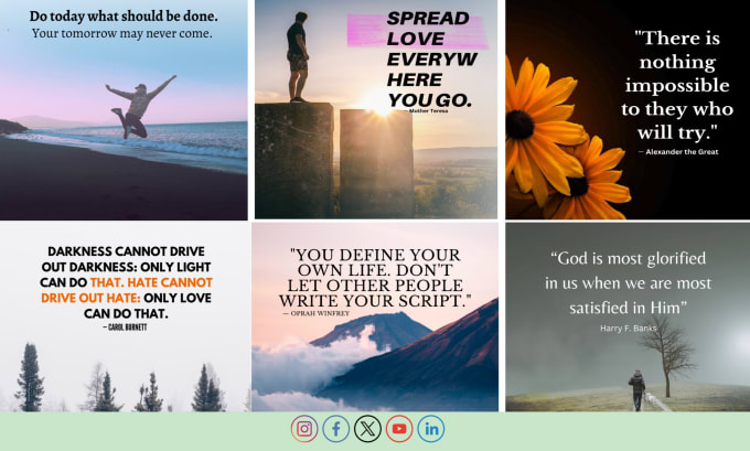 Gig Preview - Provide motivational quotes and inspirational quotes for instagram images, logo