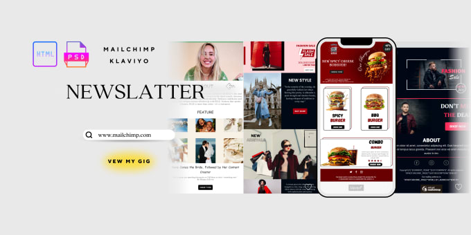 Gig Preview - Design professional custom mailchimp,klaviyo email template