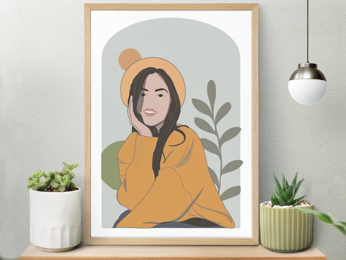 Gig Preview - Draw minimalist portrait, flat portrait, faceless vector art