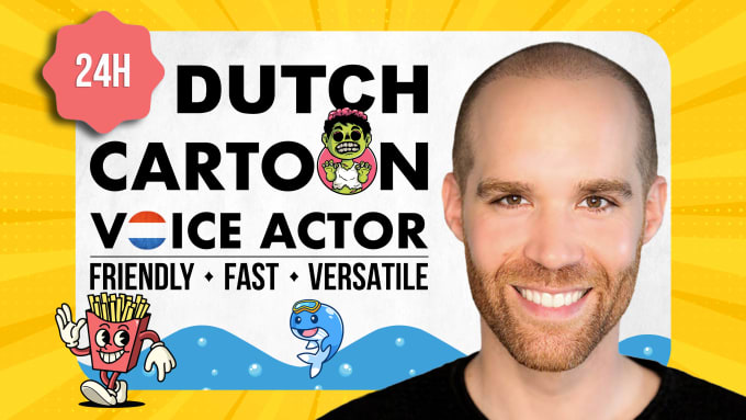 Gig Preview - Be your professional dutch, cartoon or game voice actor